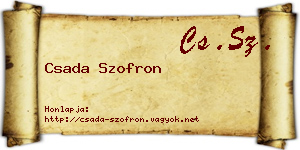 Csada Szofron névjegykártya